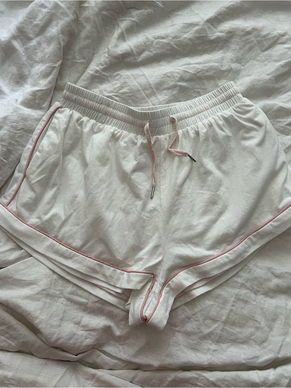 Princess Polly White Elastic Waist Shorts